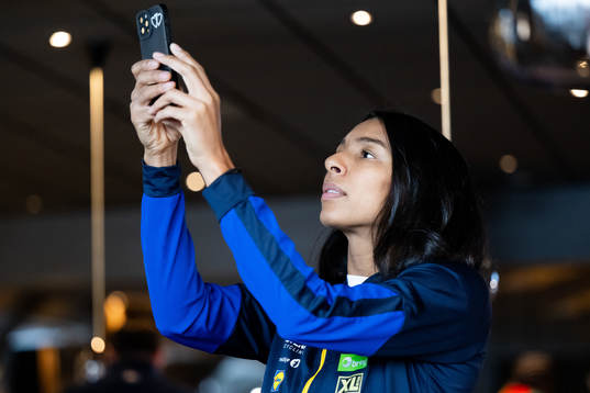 Jamina Roberts of Sweden at a press event