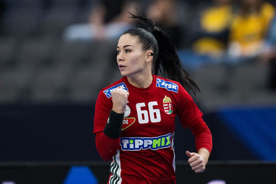 Viktoria Györi-Lukacs of Hungary celebrates