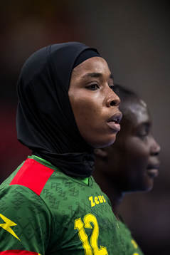 Issa Haoua of Cameroon looks dejected