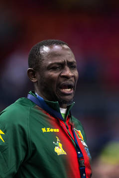 Head coach Bertin Njantou Tabeth of Cameroon