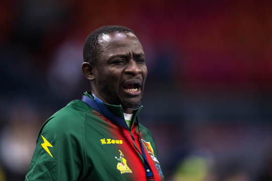Head coach Bertin Njantou Tabeth of Cameroon