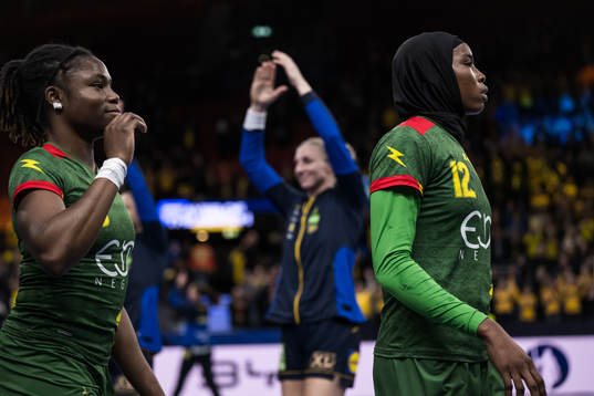Issa Haoua of Cameroon looks dejected