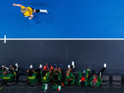 Mathilda Lundström of Sweden celebrates as players of