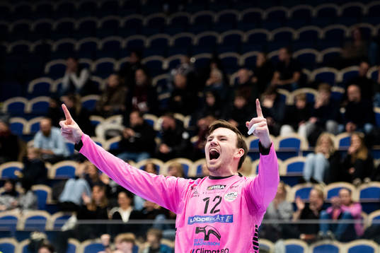 HK Malmös målvakt Kristian Zetterlund jublar