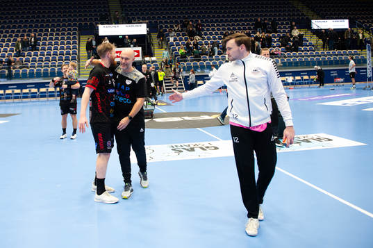 HK Malmös Magnus Persson och tränare Björn Sätherström
