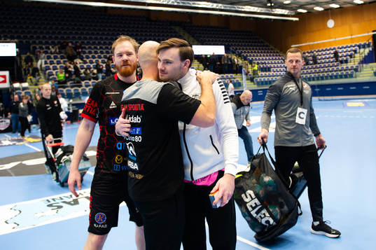HK Malmös målvakt Kristian Zetterlund och tränare Björn