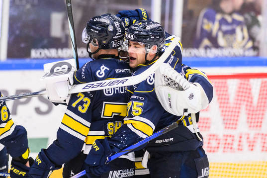 HV71s Nicholas Shore, HV71s Radan Lenc  och HV71s målvakt