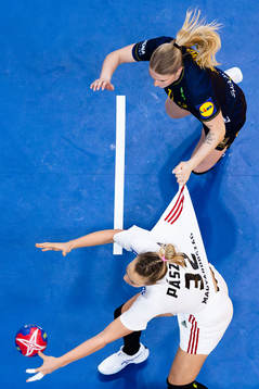 Nina Dano of Sweden defends against Noemi Pasztor of Hungary