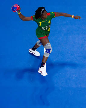 Laeticia Petronie Ateba Engadi of Cameroon with a 7m throw