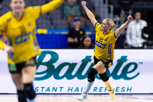 Mathilda Lundström of Sweden celebrates
