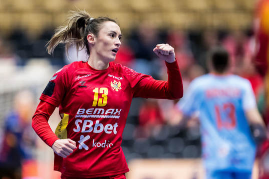 Dijana Mugosa of Montenegro celebrates