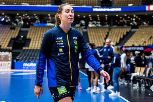 Anna Lagerquist of Sweden looks dejected