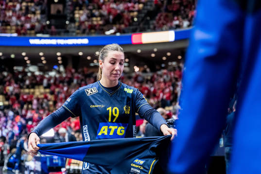 Anna Lagerquist of Sweden looks dejected