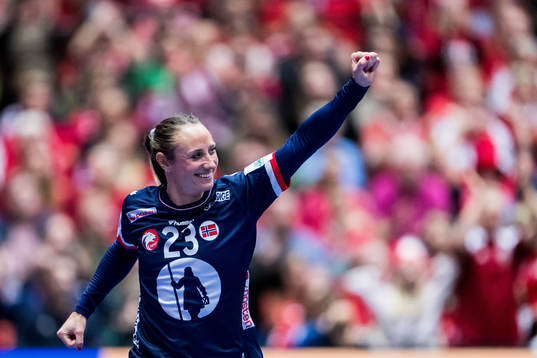 Camilla Herrem of Norway celebrating