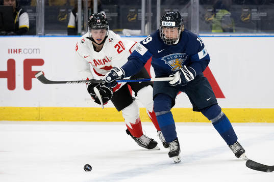 Carson Rehkopf of Canada and Konsta Helenius of Finland