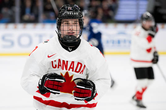 Macklin Celebrini of Canada