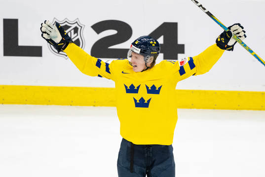 Filip Bystedt of Sweden celebrates the 2-0 goal