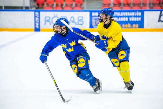 Emilia Bergeby Hallbeck and Leia Eriksson of Sweden at a