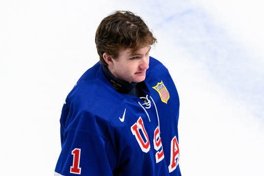 Goaltender Trey Augustine of USA