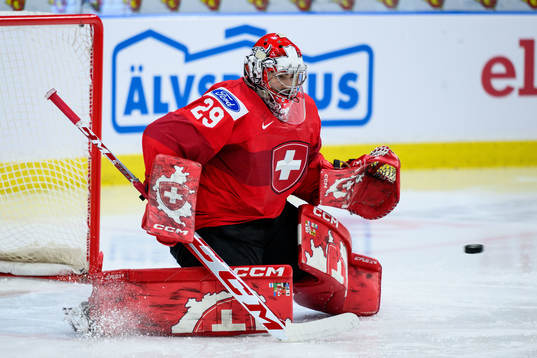 Goaltender Alessio Beglieri of Switzerland