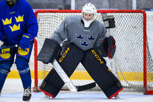 Goalkeeper Lia Leiderö Palmlöv of Sweden at a practice