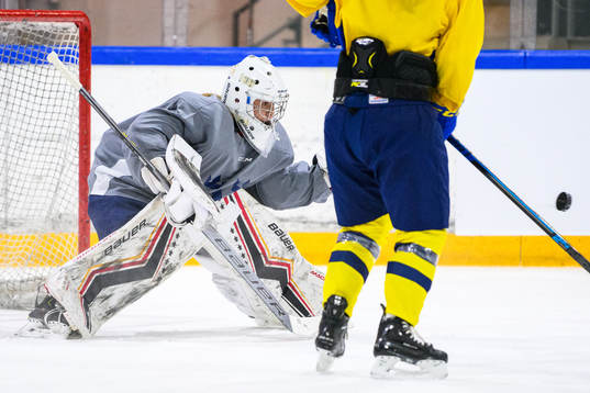 Goalkeeper Lovisa Lundström of Sweden at a practice session