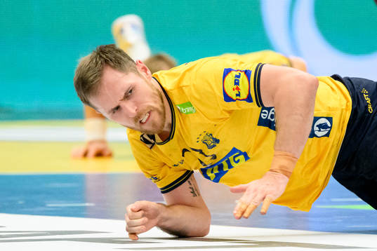 Albin Lagergren of Sweden in pain