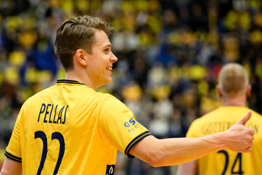 Lucas Pellas of Sweden celebrates
