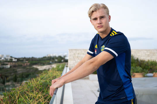 Lucas Bergvall of the Swedish men's football national team