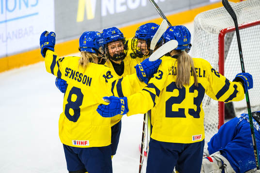 Mira Hallin of Sweden celebrates