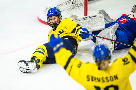 Mira Hallin of Sweden celebrates