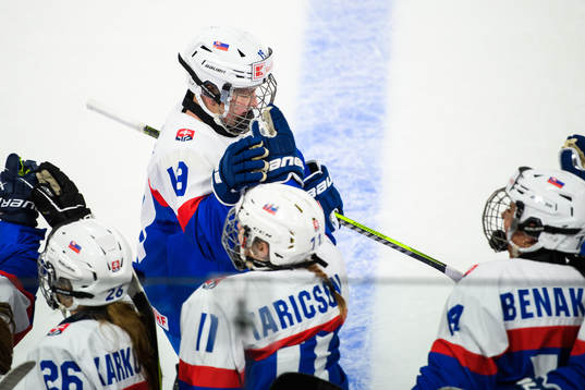 Tatiana Blichova of Slovakia celebrates