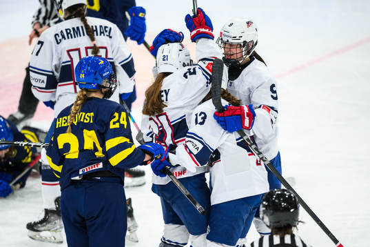 Morgan McGathey of USA celebrates