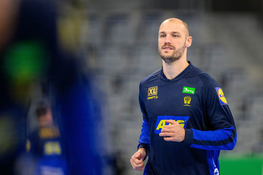 Lukas Sandell of Sweden at a training session