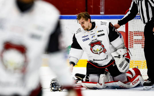 Malmö Redhawks målvakt Adam Werner deppar