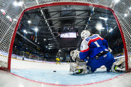 Goaltender Livia Debnarova of Slovakia