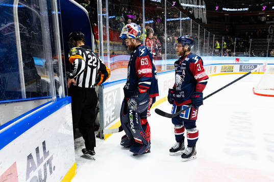 Linköpings målvakt Marcus Högberg och Linus Hultström
