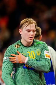 Goalkeeper Simon Möller of Sweden