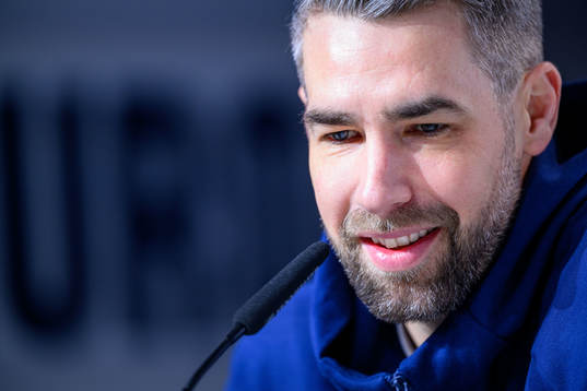 Luka Karabatic of France at a press conference