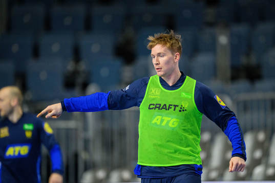 Jonathan Edvardsson of Sweden at a training session