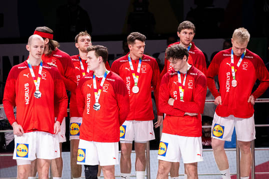 Players of Denmark look dejected