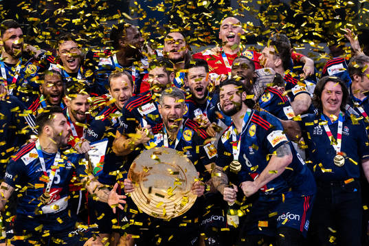 Players of France celebrate