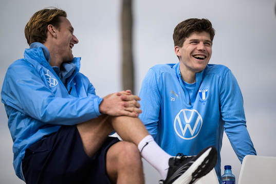 Erik Botheim and Oliver Berg of Malmö FF