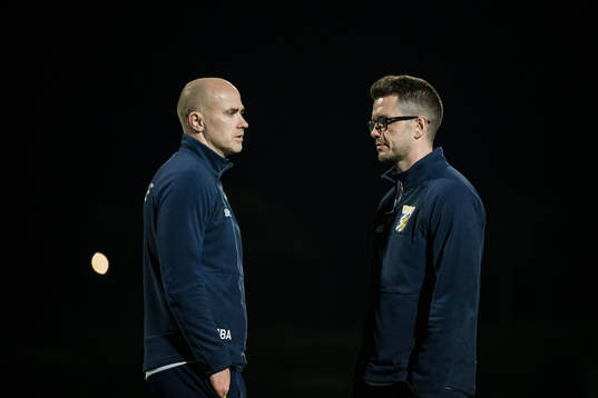 Head coach Jens Berthel Askou and Assistant coach Sindre