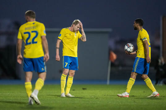 Nicolai Vallys of Brøndby looks dejected