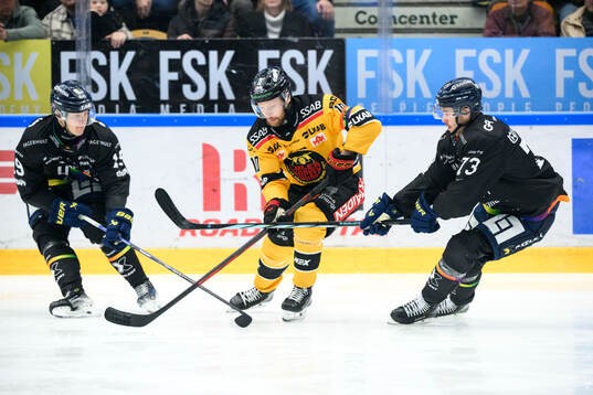 HV71s Henrik Borgström och Luleås Einar Emanuelsson och