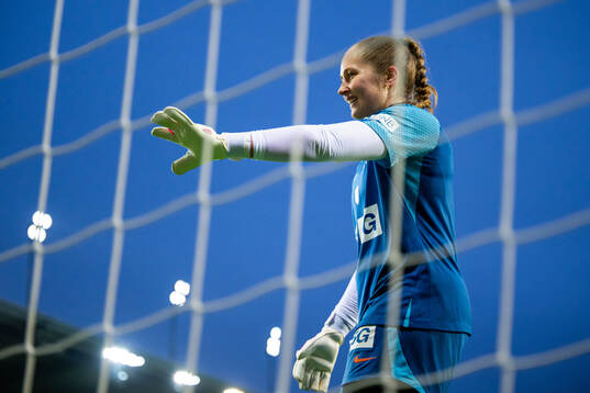 Goalkeeper Aurora Mikalsen of the Norwegian women's