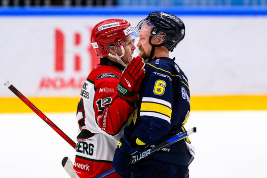 Frölundas Max Friberg och HV71s Anton Strålman
