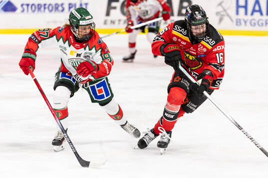 Frölundas Sofie Lundin  och Luleå/MSSKs Petra Nieminen
