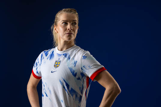 Ada Hegerberg of the Norwegian national football team poses